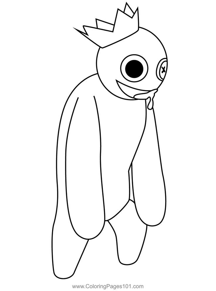 Blue standing rainbow friends roblox coloring page coloring pages for kids coloring pages blue drawings