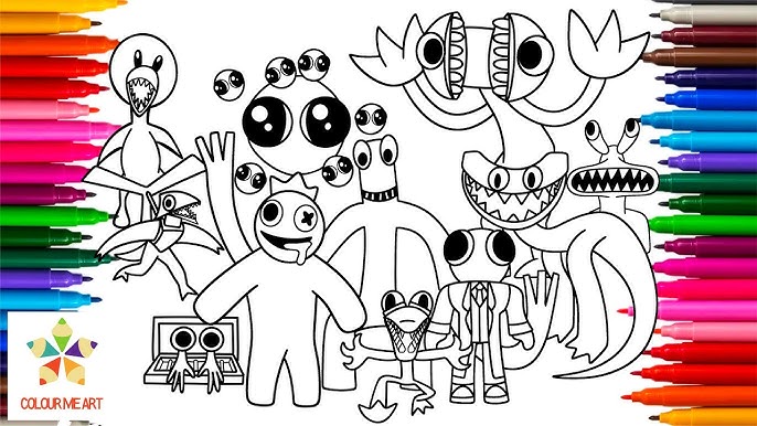 Rainbow friends chapter coloring pages how to color all new monsters from rainbow friends