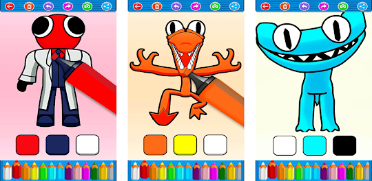 Download rainbow friends coloring on pc emulator