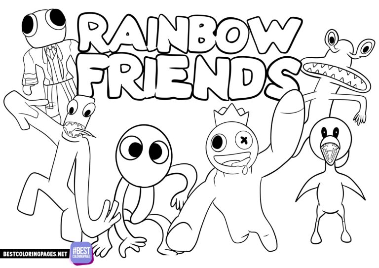 Rainbow friends coloring pages