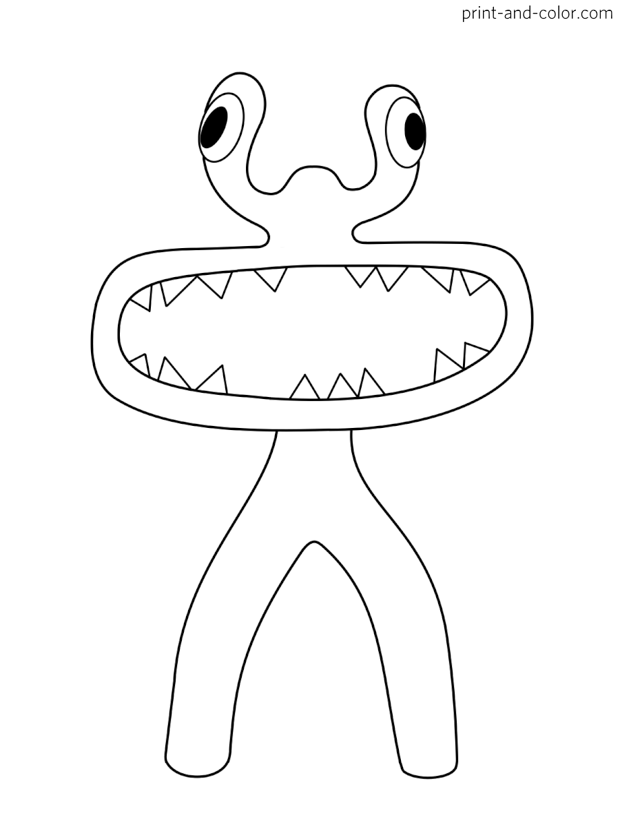 Rainbow friends coloring pages print and color