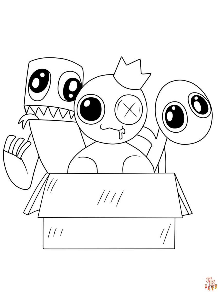 Rainbow friends coloring pages