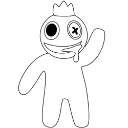 Blue rainbow friends roblox coloring pages for kids