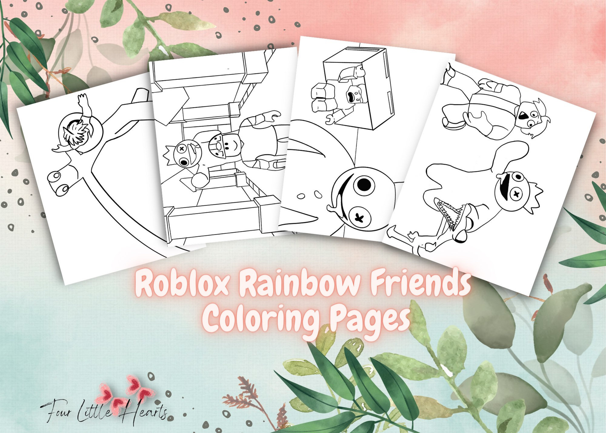 Roblox rainbow friends coloring pages digital download x