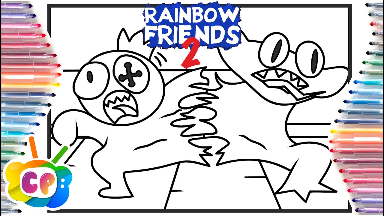 Roblox rainbow friends chapter coloring page rainbow friends blue and cyan original story