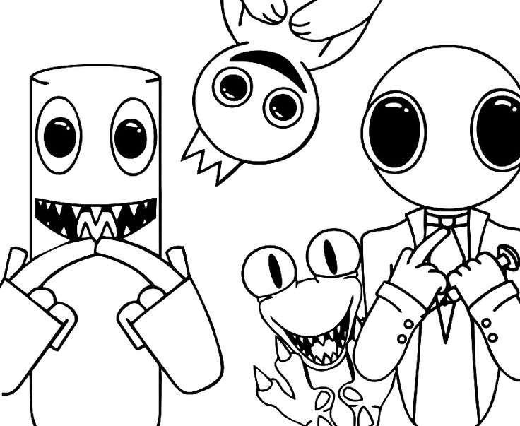 Rainbow friends coloring pages