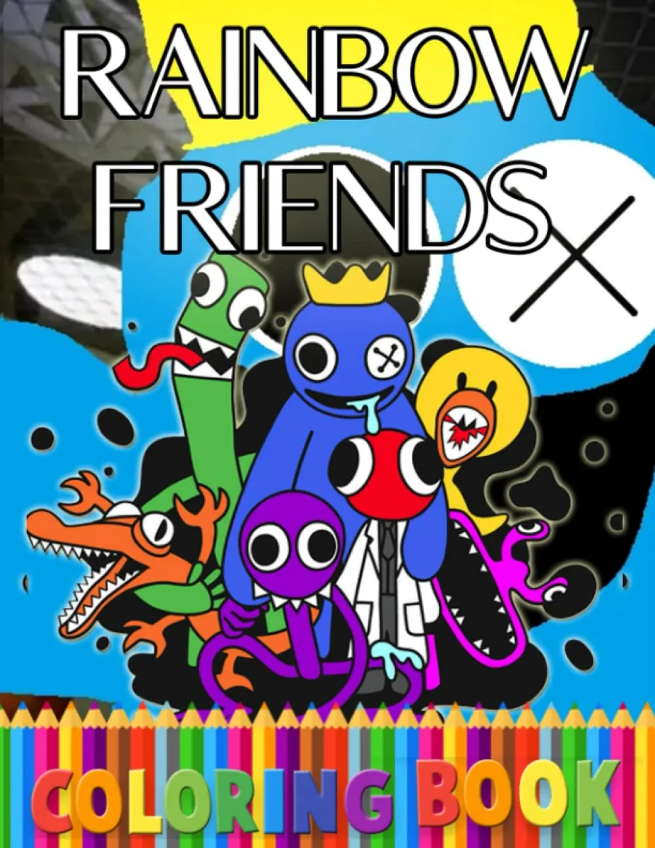 Rainbow friends loring book kids drawing activity gift boys girls