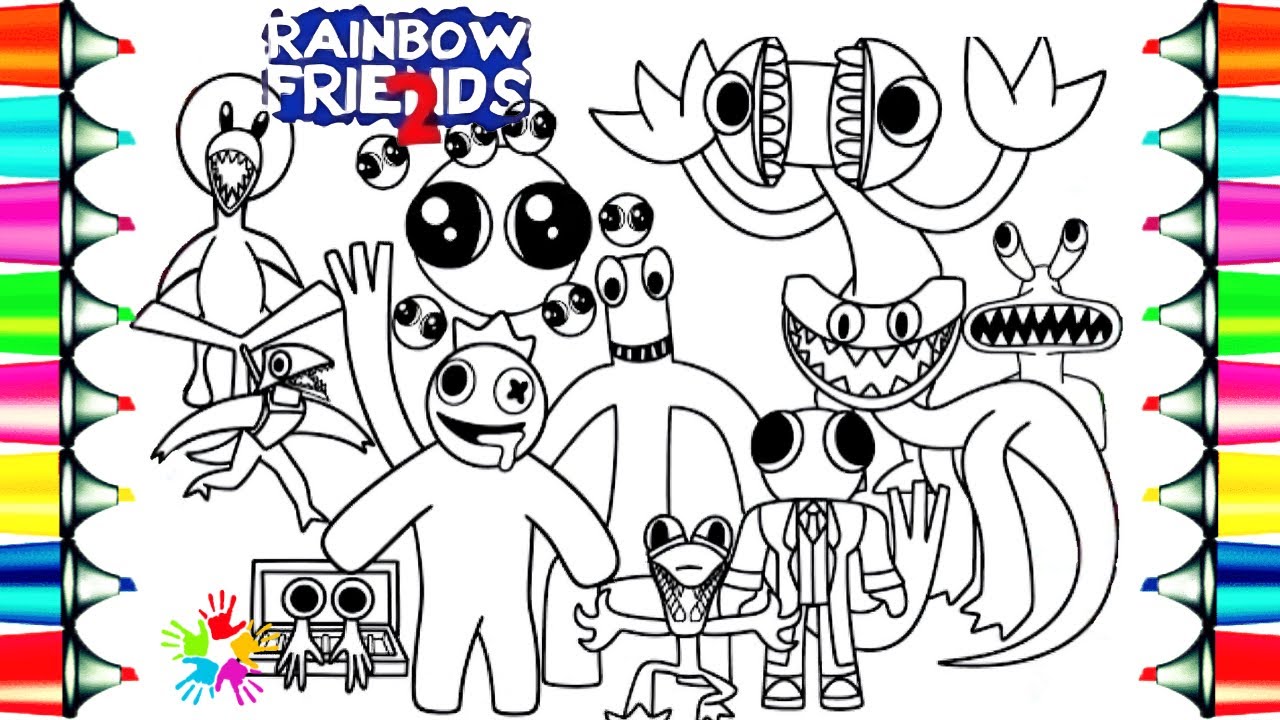 Rainbow friends chapter coloring pages roblox color all new onsters ncs usic