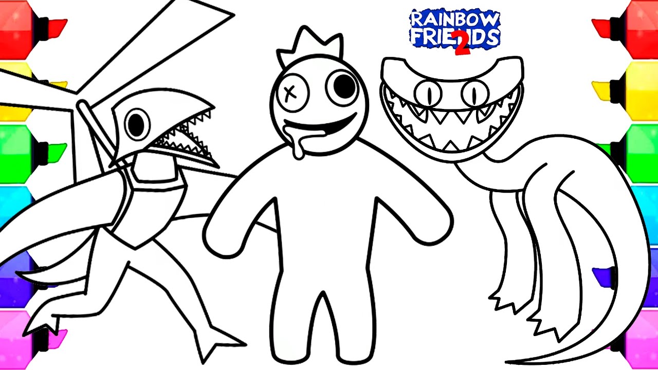 Rainbow friends chapter coloring pages how to color new monsters rainbow friends ncs music