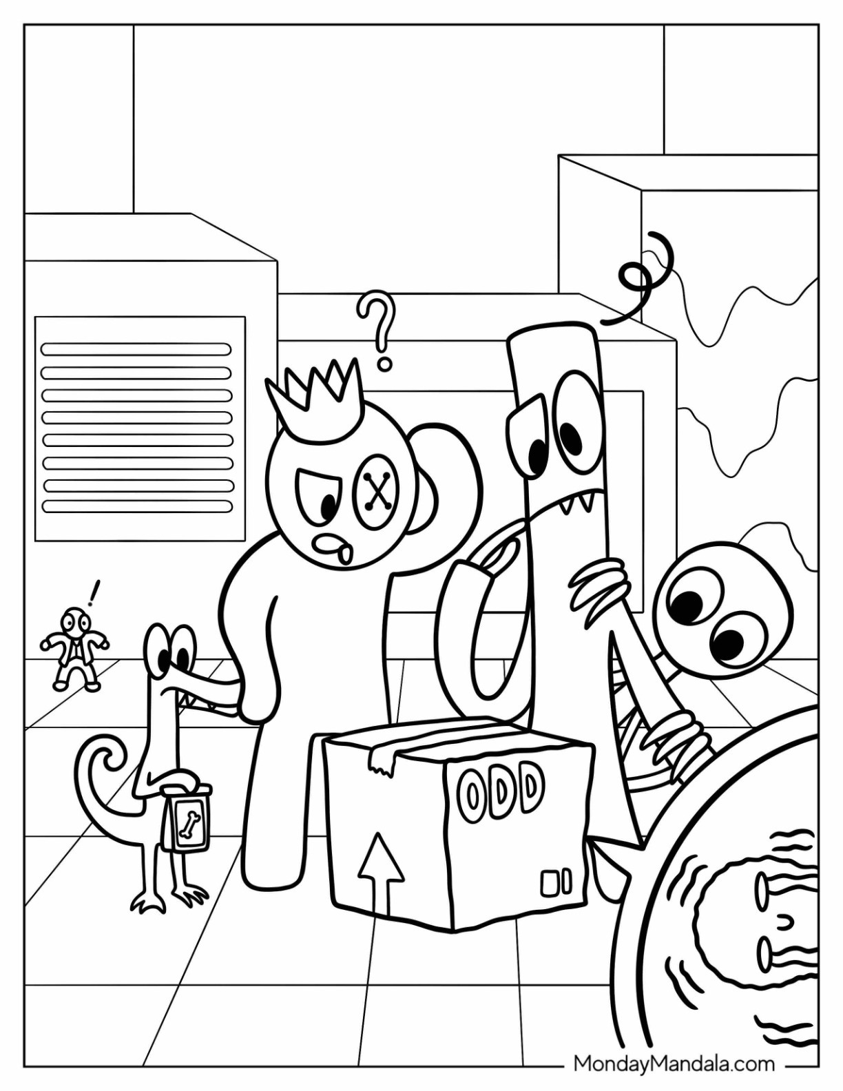 Rainbow friends coloring pages free pdf printables