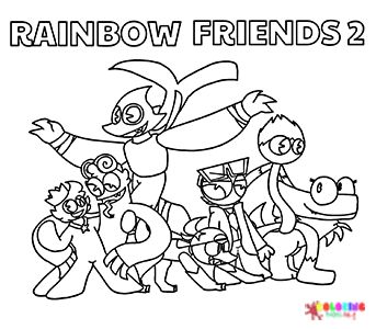 Free rainbow friends coloring pages