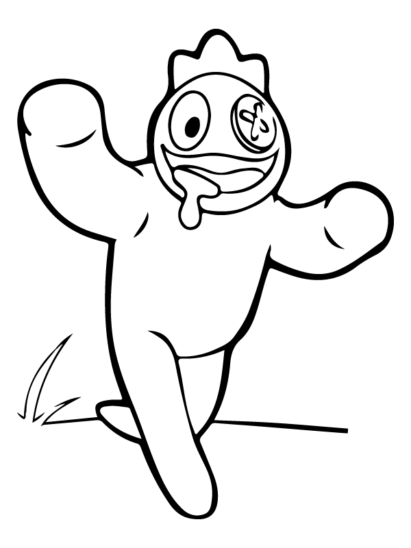 Blue from rainbow friends coloring pages