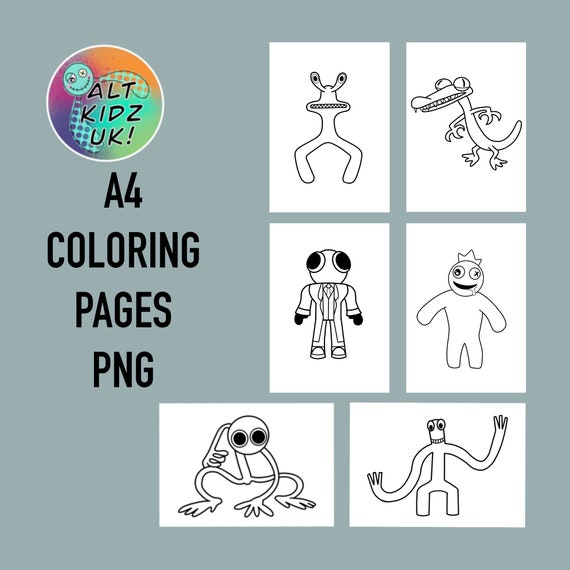 Rainbow friends roblox coloring pages png digital download images for printing colouring pages