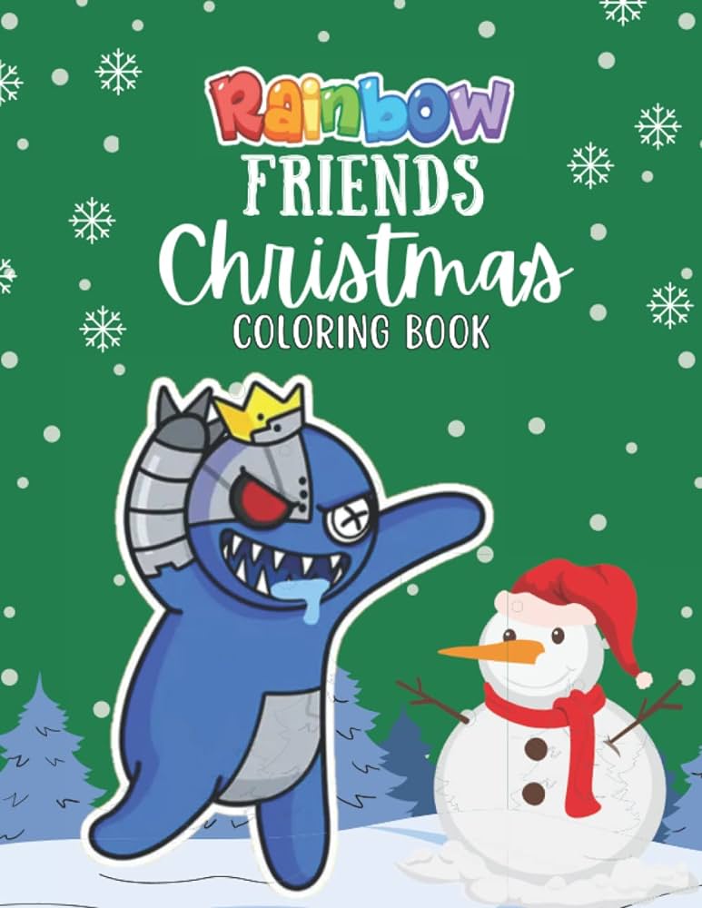 Rainbow friends christmas coloring book rainbow friends coloring book for kids all ages adults coloring book for boys gift for girls christmas birthday green rainbow friends rainbow friends books