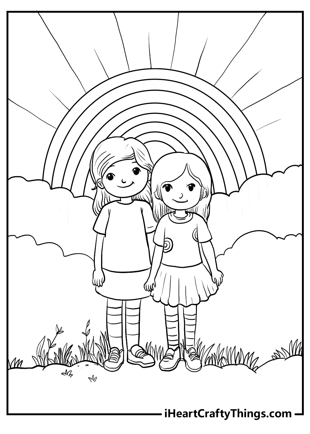 Rainbow coloring pages free printables