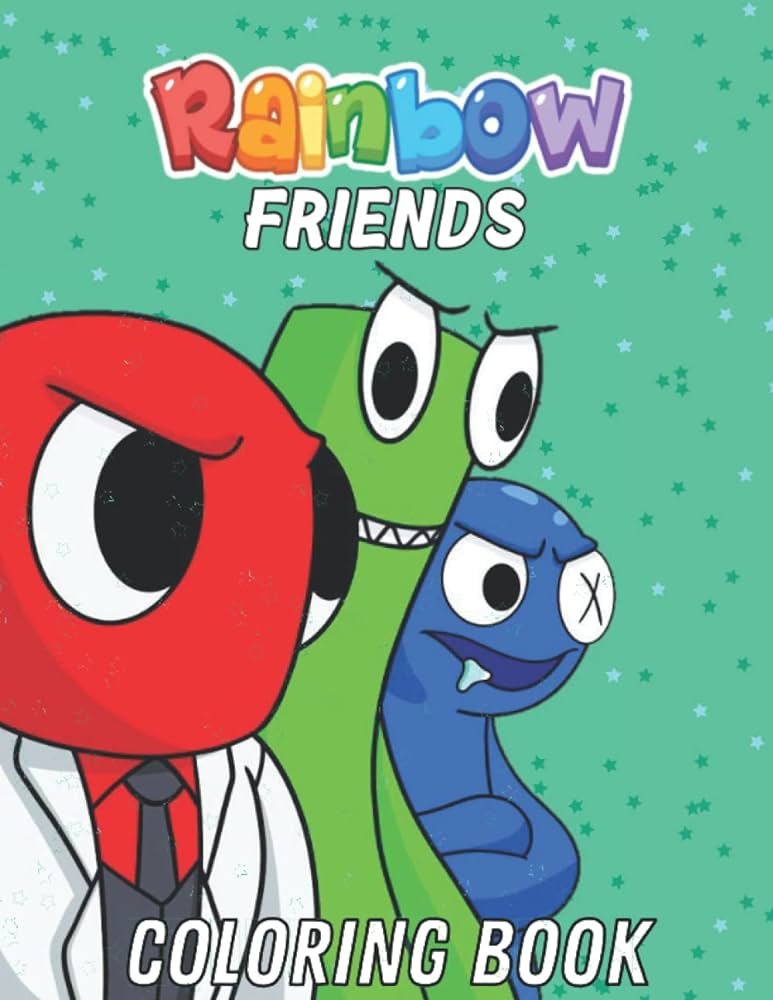 Rainbow friends coloring book rainbow friends jumbo coloring book for kids ages