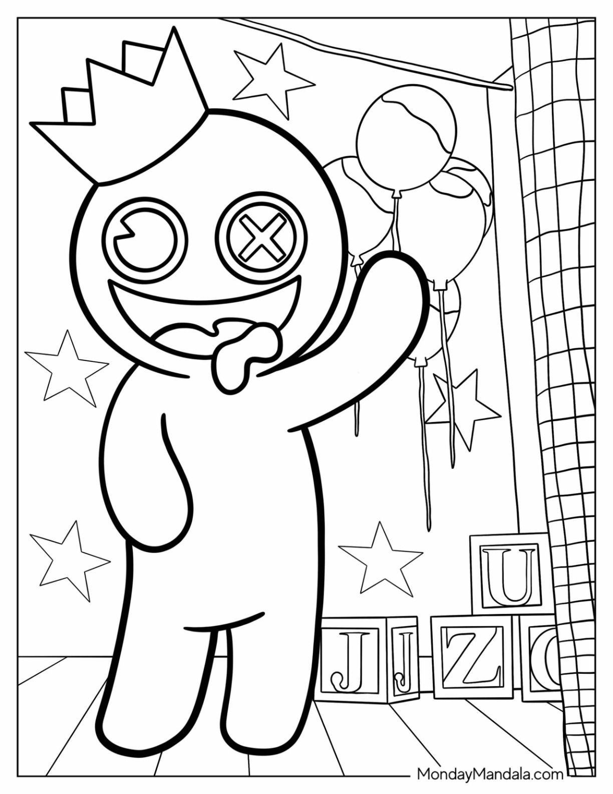 Rainbow friends coloring pages free pdf printables