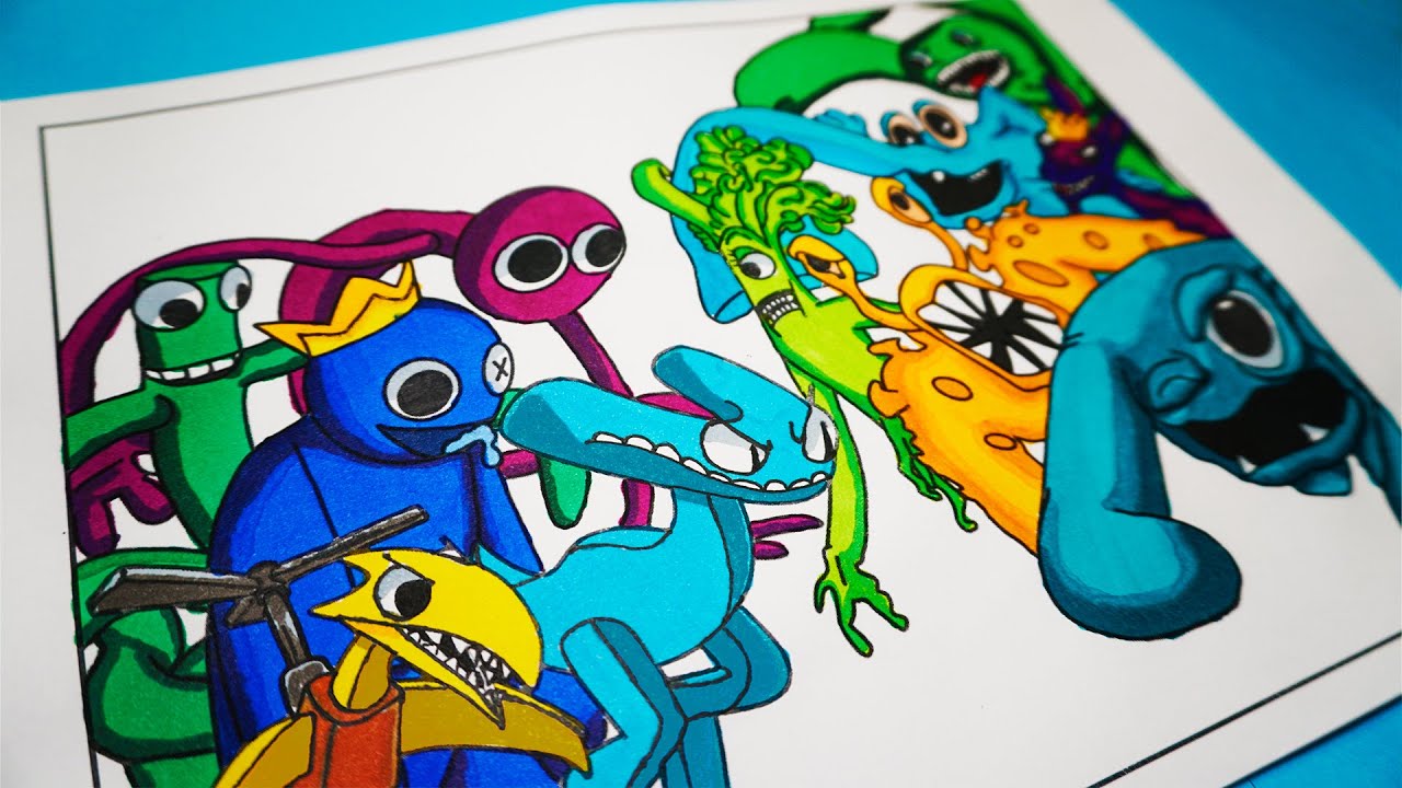 Garten of banban vs rainbow friends coloring pages how to color coloring all new monsters