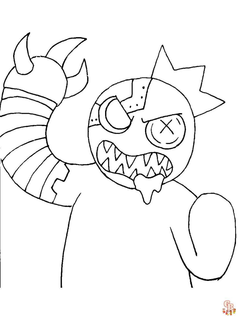 Rainbow friends coloring pages