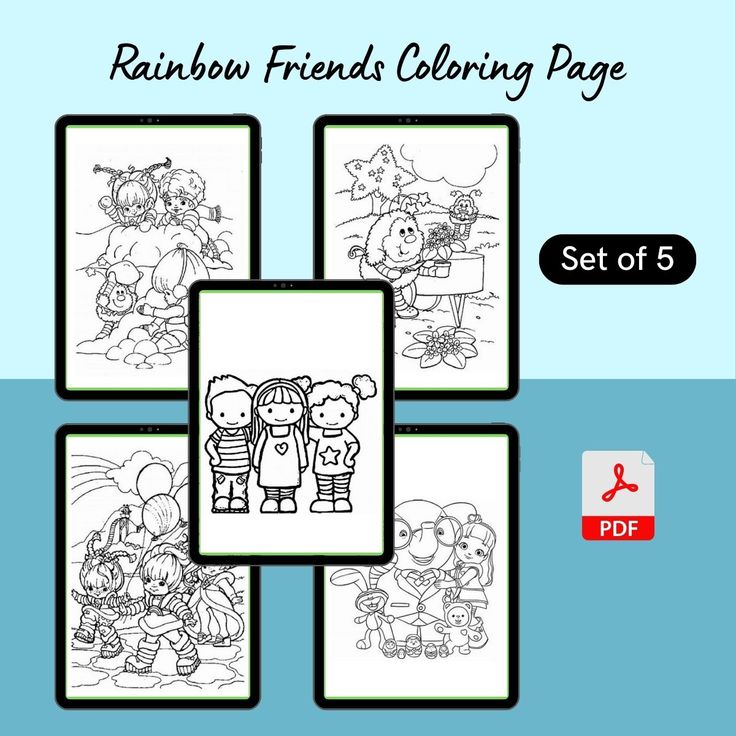 Rainbow friends coloring page printable template in pdf word in coloring pages template printable rainbow