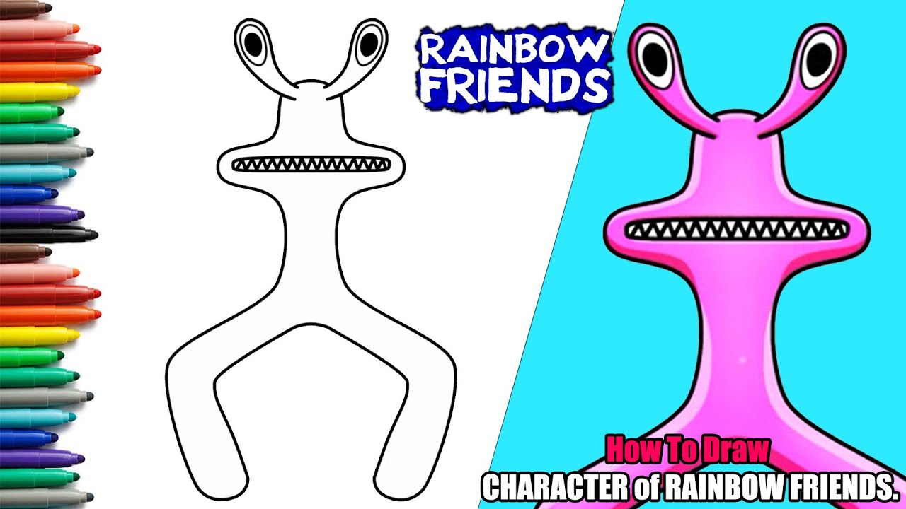 How to draw character of rainbow friends