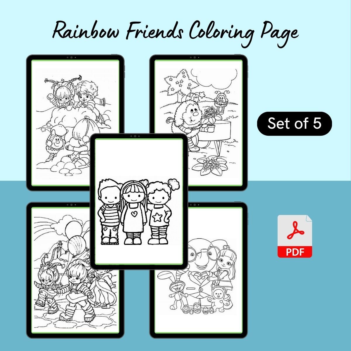 Rainbow friends coloring page printable template in pdf word coloring pages template printable rainbow