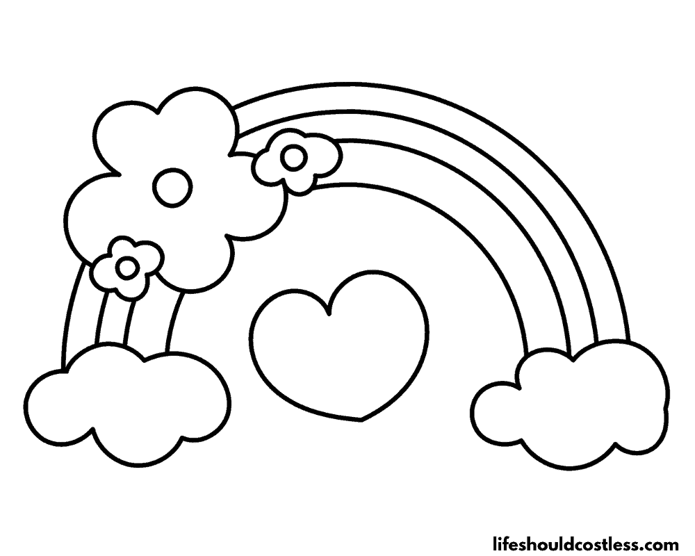Rainbow coloring pages free printable pdf templates