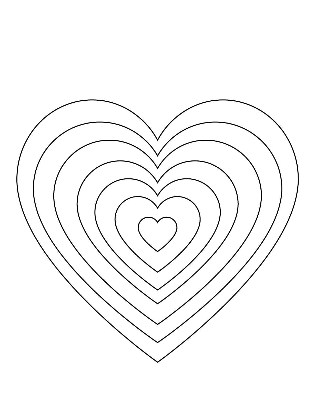 Rainbow heart coloring page
