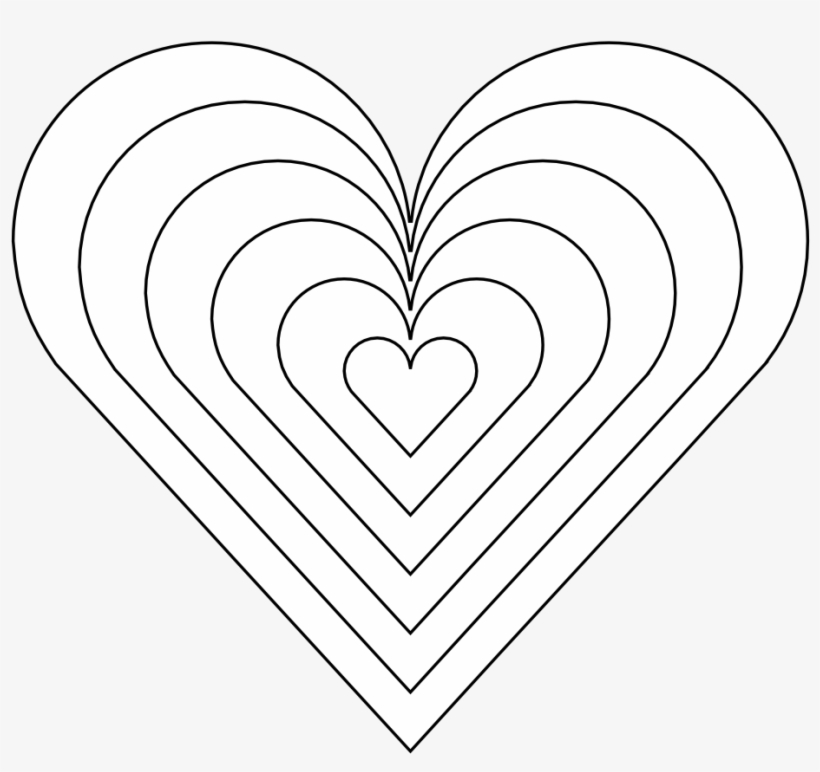 Download color heart black white line art px