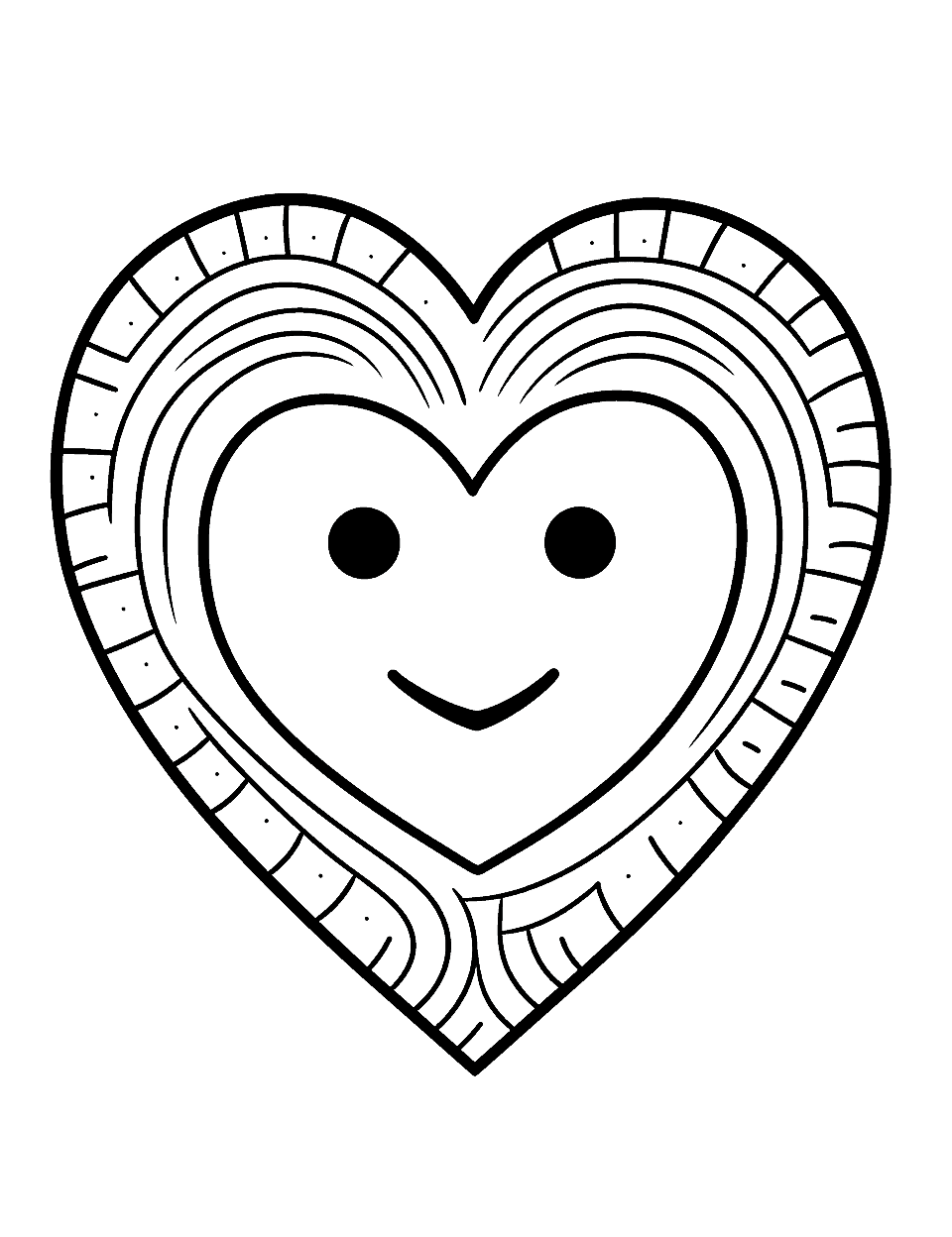 Heart coloring pages free printable sheets