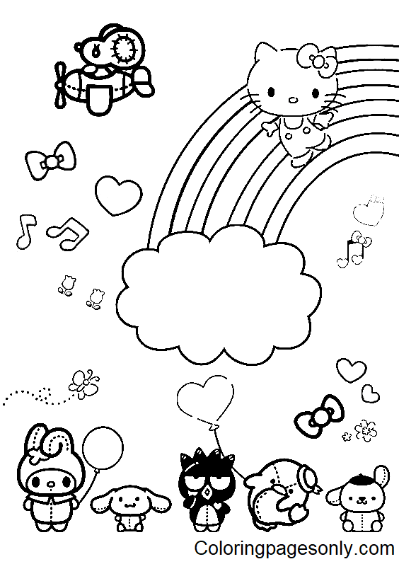 Sanrio characters coloring pages printable for free download