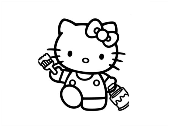 Hello kitty coloring page