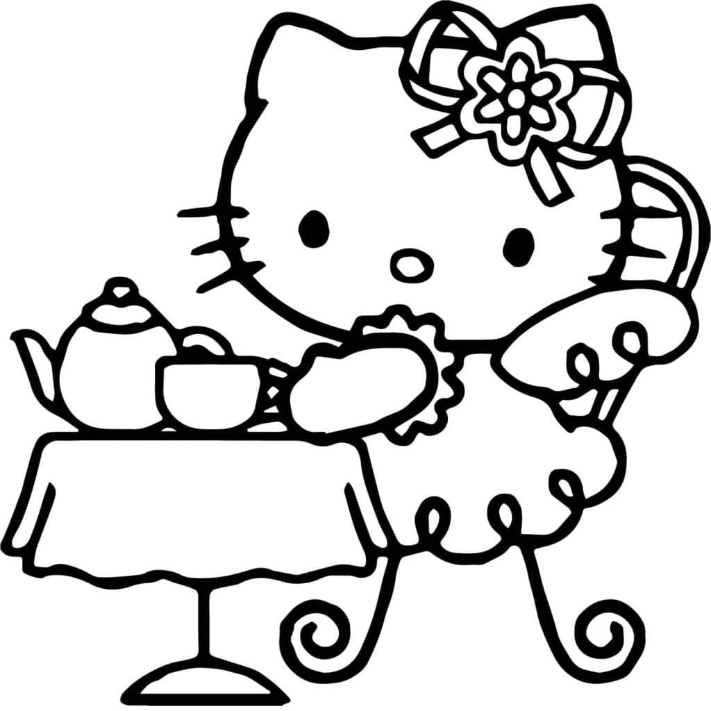 Hello kitty coloring pages