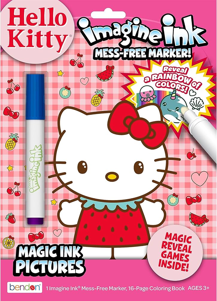 Hello kitty page imagine ink coloring book with mess free marker full size bendon toys games