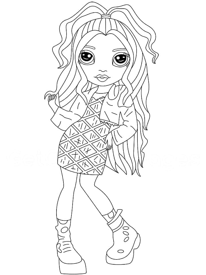 Rainbow high daria roselyn coloring page