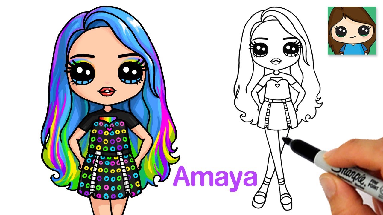 How to draw rainbow high fashion doll aaya raine