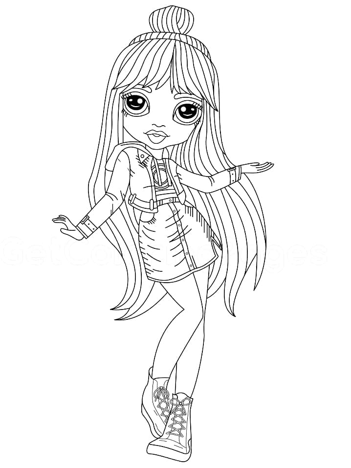 Rainbow high coloring page