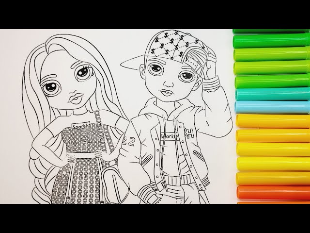 Coloring book rainbow high amaya raine and river kendal rainbowhigh rainbow high dolls coloring