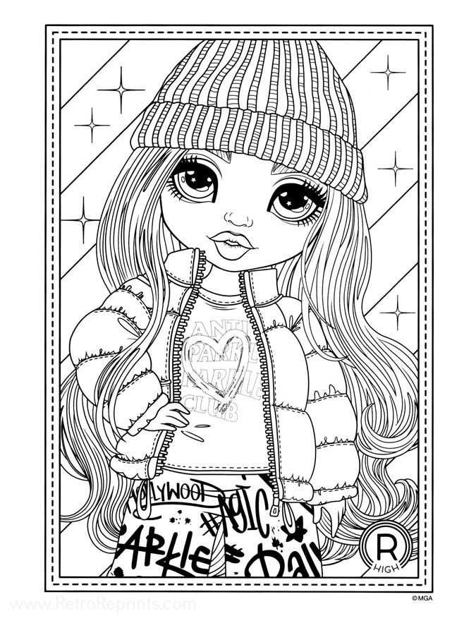 Rainbow high coloring pages coloring books at retro reprints