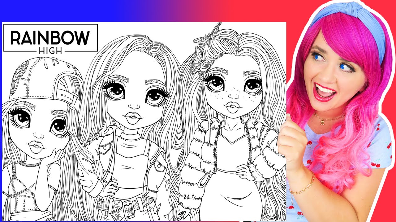 Coloring rainbow high dolls ruby skyler poppy coloring pages ohuhu art arkers