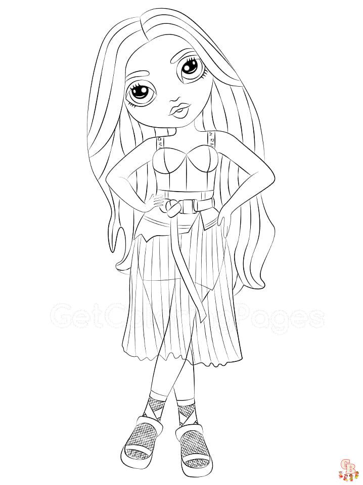 Printable rainbow high coloring pages free for kids and adults