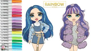 Rainbow high coloring book pages violet willow and skyler bradshaw