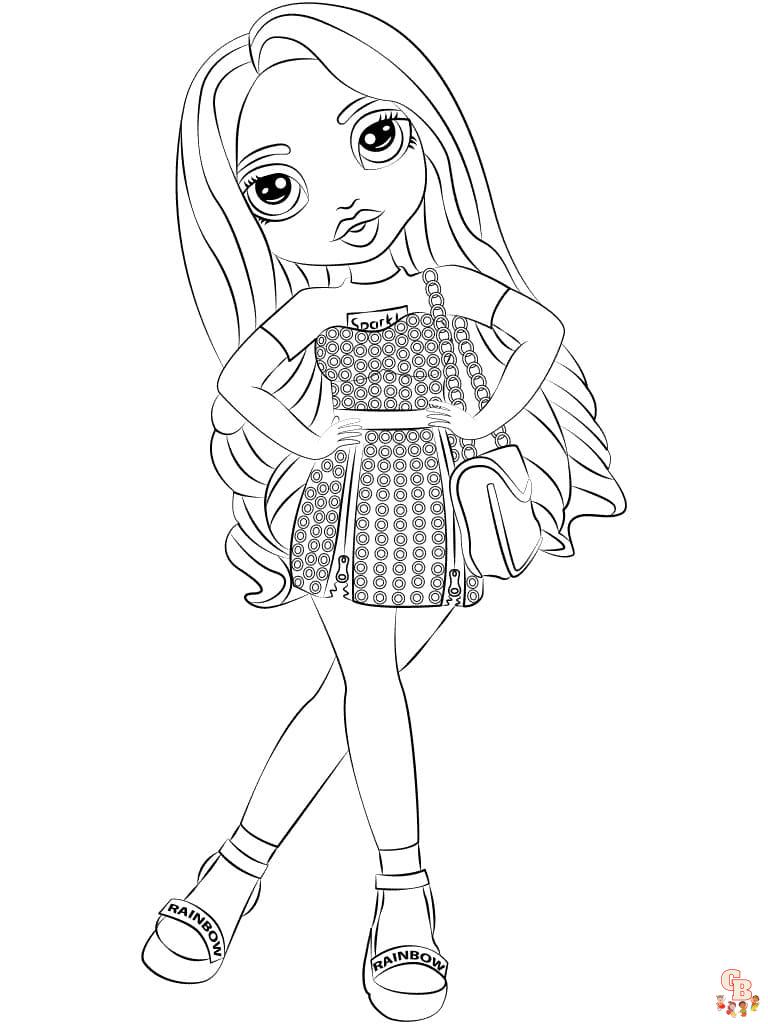 Printable rainbow high coloring pages free for kids and adults