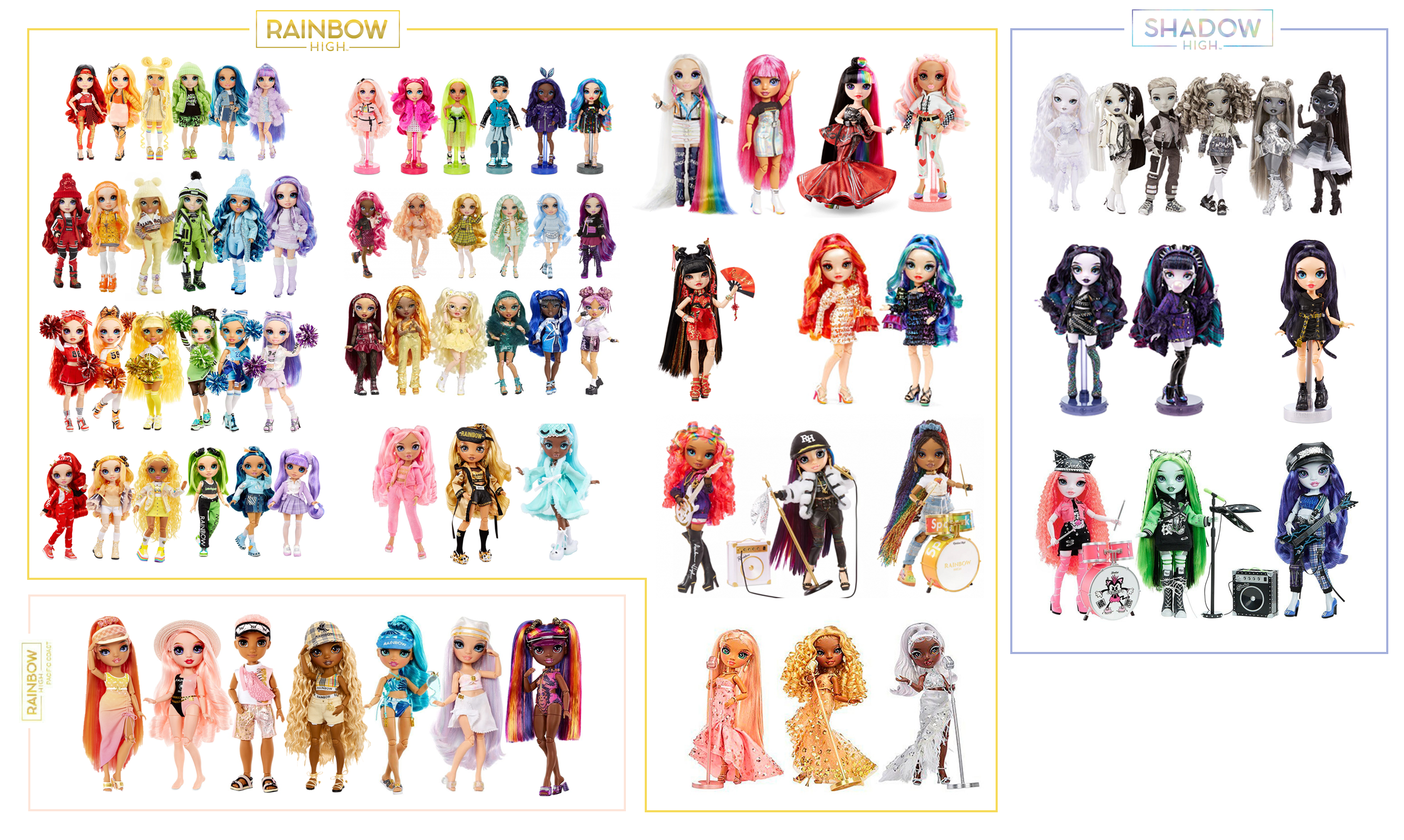 Ive made a plete listguide of all rainbow high doll lines and special editions currently they released dolls i counted twins separately or with big amaya maybe this list will