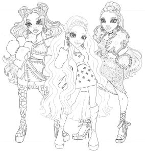 Rainbow high coloring pages â art art