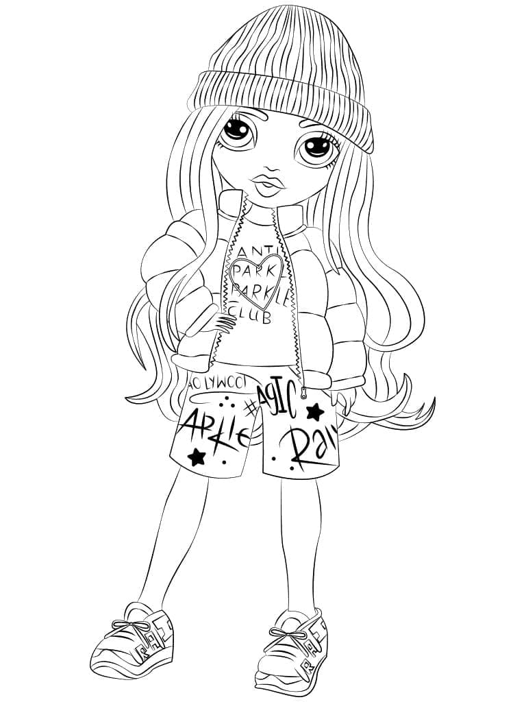 Rainbow high jade art coloring page