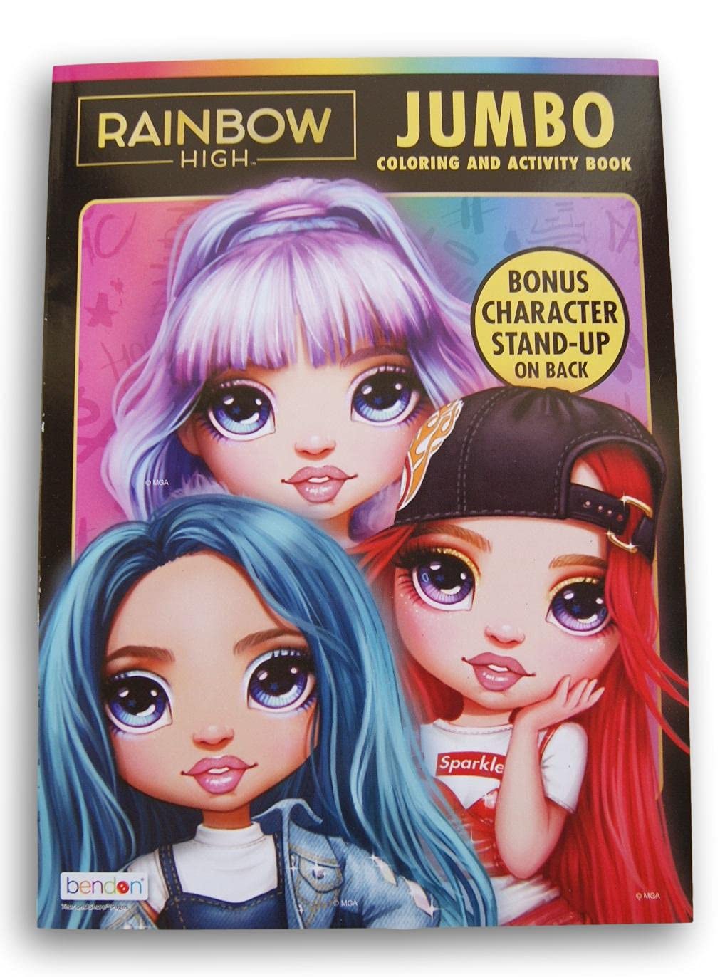 Rainbow high coloring and activity book with bonus stand