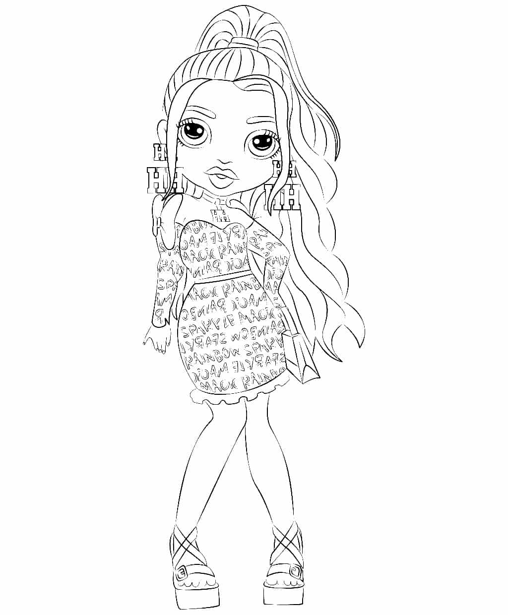 Rainbow high dolls printable coloring pages