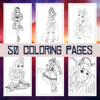 Explore ever after high school with printable coloring pages collection for kids