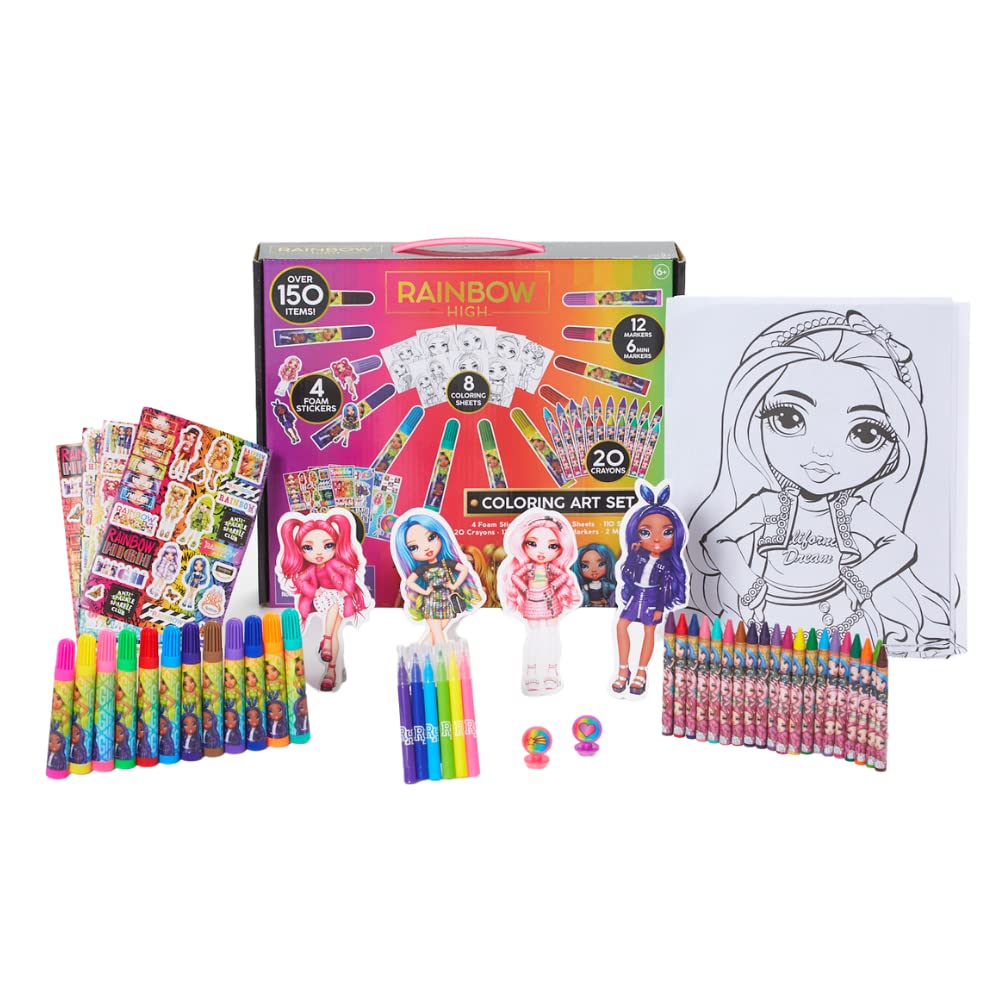 Innovative designs rainbow high coloring art set for kids with stickers and stampers pieces toys games